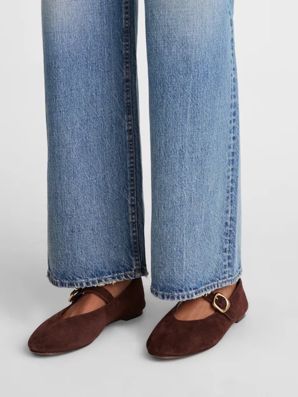 Madewell The Remy Mary Jane Flat in Suede Chocolate Brown Size 7.5 M $148 NX039